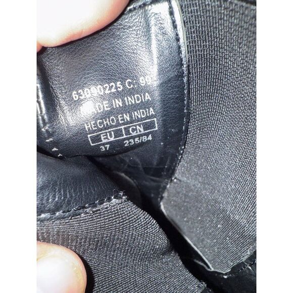 Mango Black Suede Block Heel Ankle Boots Booties Size 6.5 37 - Picture 12 of 13